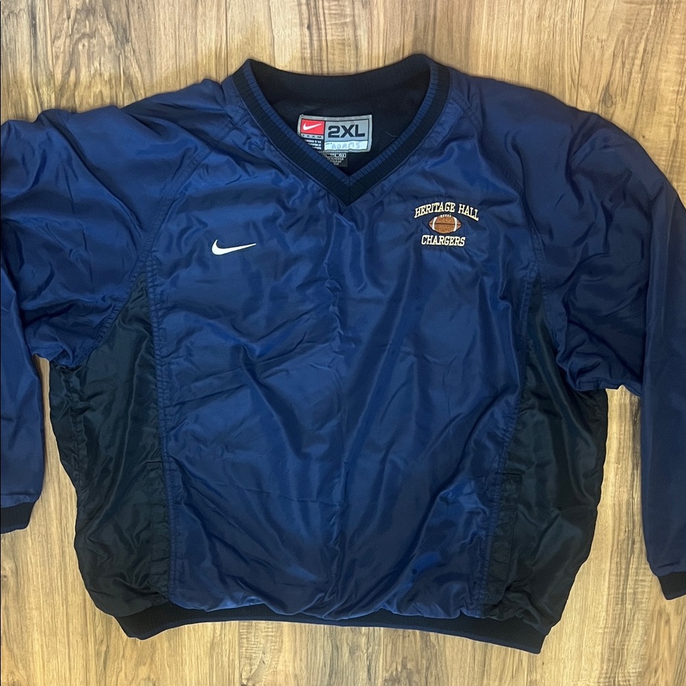 Nike Men's Navy Windbreaker Jacket Full Over Sz XXL